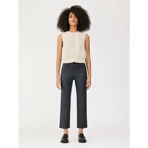 NWT DL1961 Patti Straight High Rise‎ Jeans Sharkskin Black Grey Coated Denim 23